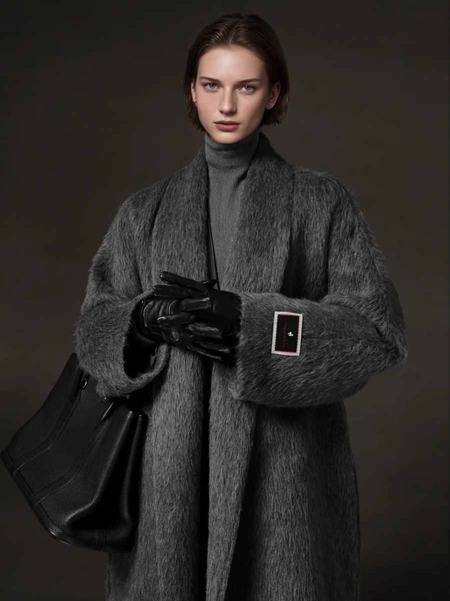 Camel wool coat long